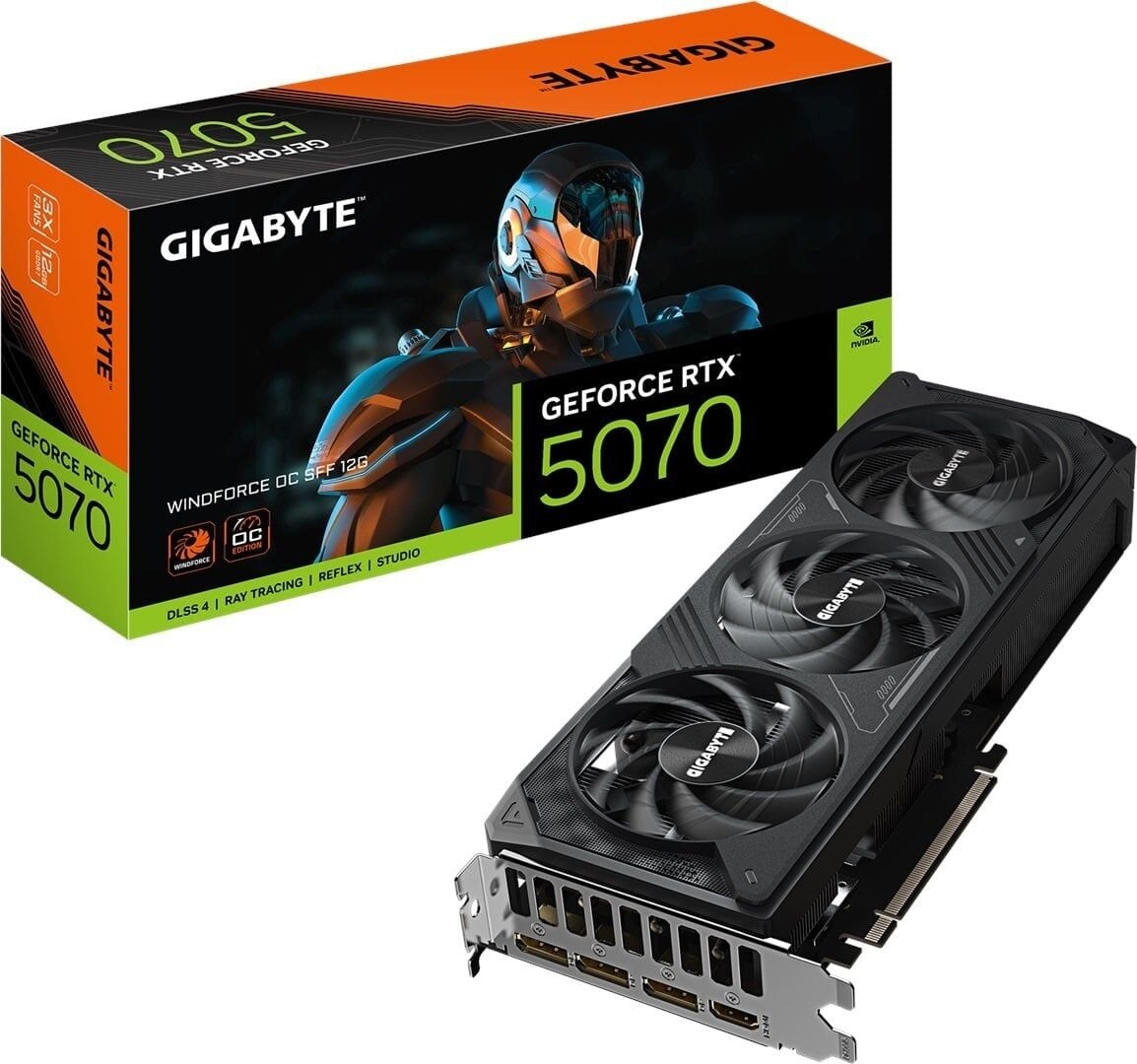 GIGABYTE GeForce RTX 5070 WINDFORCE OC SFF 12G GV-N5070WF3OC-12GD GDDR7 192Bit Ekran Kartı