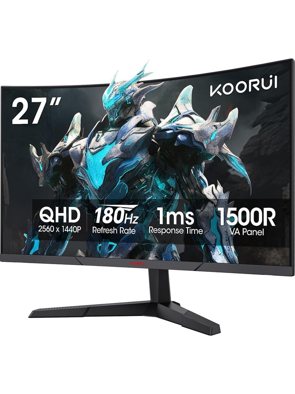 KOORUI 27 27E6QCA Curved 180Hz Gaming 2K Monitör Siyah 1ms