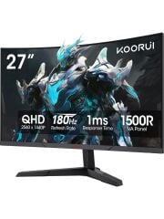 KOORUI 27 27E6QCA Curved 180Hz Gaming 2K Monitör Siyah 1ms