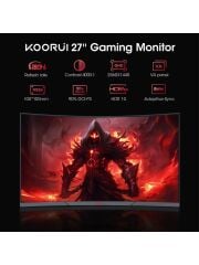 KOORUI 27 27E6QCA Curved 180Hz Gaming 2K Monitör Siyah 1ms
