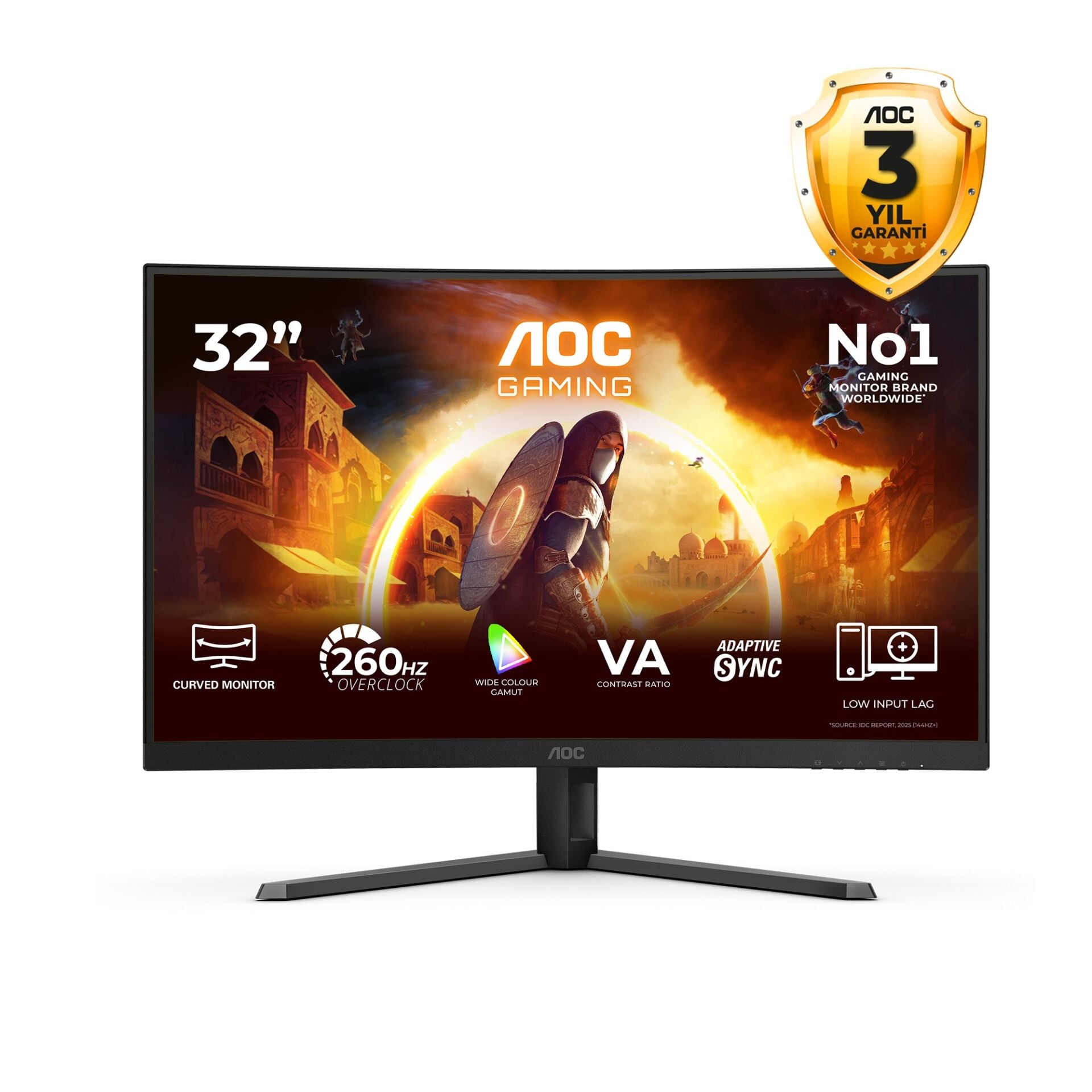 AOC C32G42ZE 31.5 260Hz 0.3ms Adaptive Sync Full HD 1500R Kavisli VA Monitör