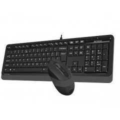 A4 TECH F1010 Q Türkçe Siyah/Gri Multimedya Set (Klavye-Mouse) F1010-GRI