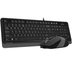 A4 TECH F1010 Q Türkçe Siyah/Gri Multimedya Set (Klavye-Mouse) F1010-GRI