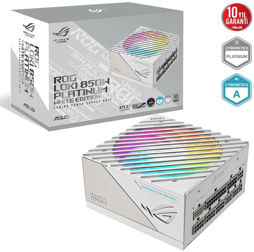 ASUS ROG-LOKI-850P-SFX-L-GAMING White Edition 850W 80 Plus Platinum 120mm Full Modüler Power Supply