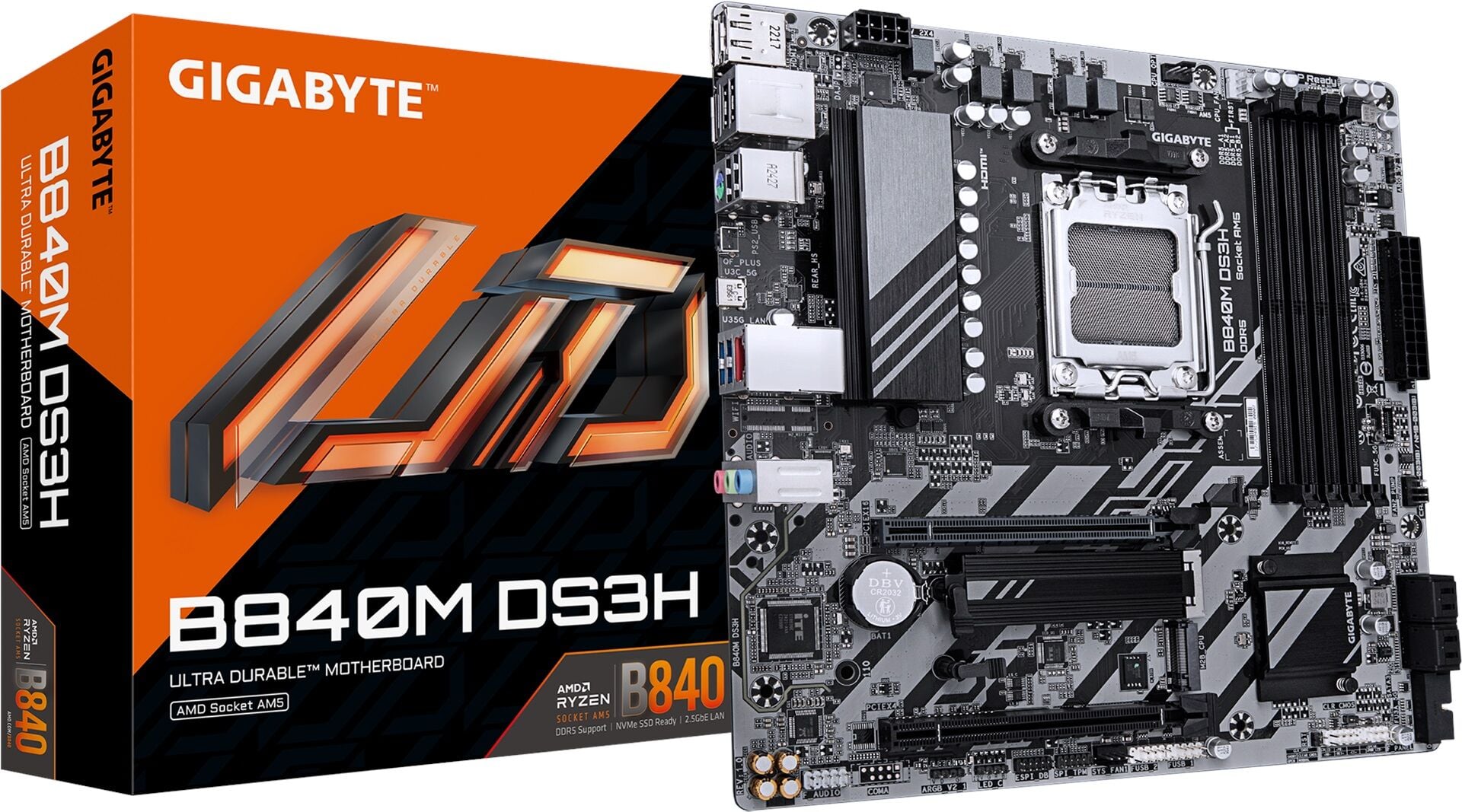 GIGABYTE B840M DS3H Soket AM5 DDR5 8200MHz (OC) mATX Anakart