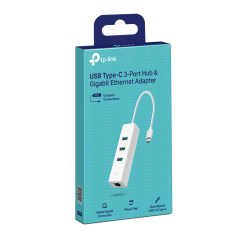 TP-LINK UE330C USB 3.0 Type-C to with 3-Port USB3.0 Type-A Hub Network Adapter