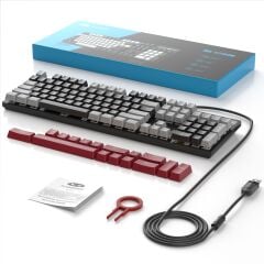 MAGEGEE MK-STORM 104 Tuş Mekanik Red Switch Kablolu Türkçe Q Gri-Siyah Gaming Klavye