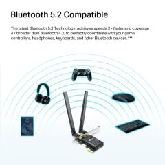 TP-LINK Archer TX20E AX1800 Dual Band Wi-Fi 6 Bluetooth 5.2 PCI Express Adapter