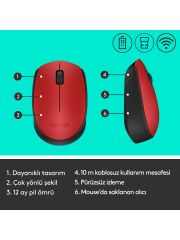 LOGITECH M171 WIRELESS KIRMIZI  MOUSE 910-004641
