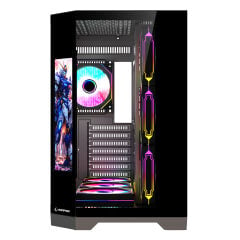 RAMPAGE NOVA 9.16 Lcd Ekranlı Hub+Kumanda Siyah 7x12cm ARGB Pwm Fan Kasa