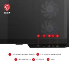 MSI MAG PANO M100R PZ Black 4x120mm ARGB Fan USB 3.2 Micro-ATX Tower Kasa