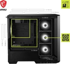 MSI MAG PANO M100R PZ Black 4x120mm ARGB Fan USB 3.2 Micro-ATX Tower Kasa
