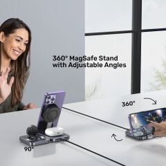 Unitek Qi2 Katlanabilir 3`ü 1 Arada Şarj İstasyonu (P1300AGY01)