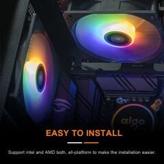 AIGO ACSE120 120mm RGB Siyah Sıvı Soğutma 1700-AM5 1851