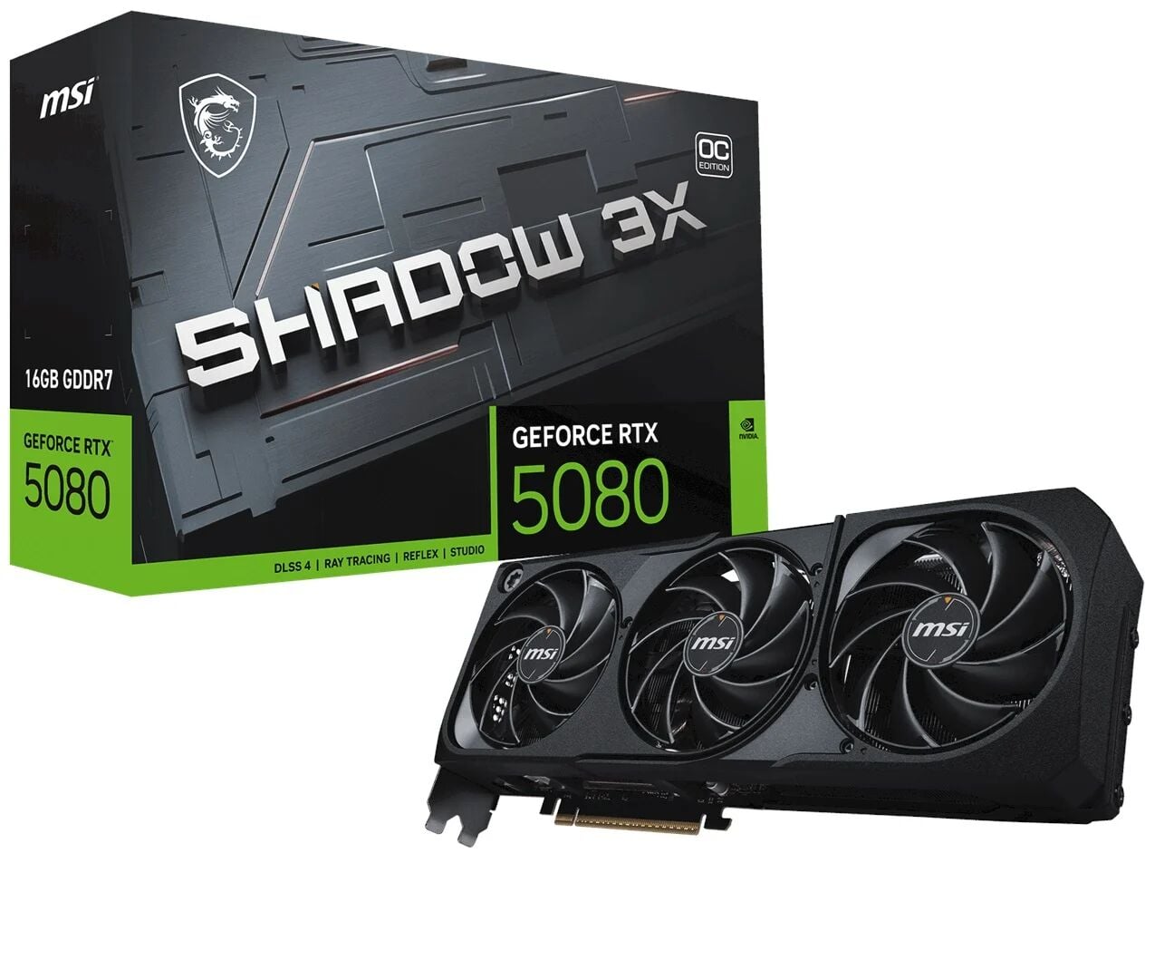 MSI GeForce RTX 5080 16GB SHADOW 3X OC GDDR7 256Bit DX12 Ekran Kartı