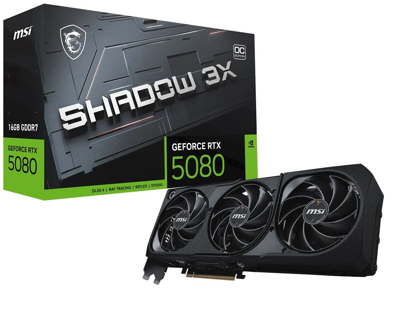 MSI GeForce RTX 5080 16GB SHADOW 3X OC GDDR7 256Bit DX12 Ekran Kartı