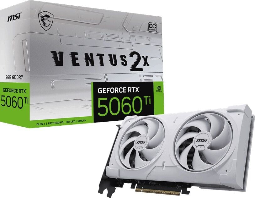 MSI GeForce RTX 5060TI 8GB VENTUS 2X OC WHITE PLUS GDDR7 128Bit DX12 Ekran Kartı