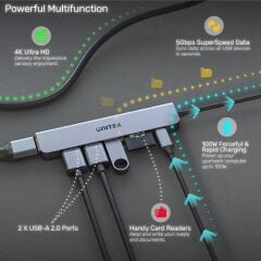 UNITEK Type-C to 7 Port Hub Dönüştürücü (H1118A)
