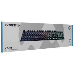 EVEREST KB-24 Siyah Rainbow Q Membrane Oyuncu Klavyesi