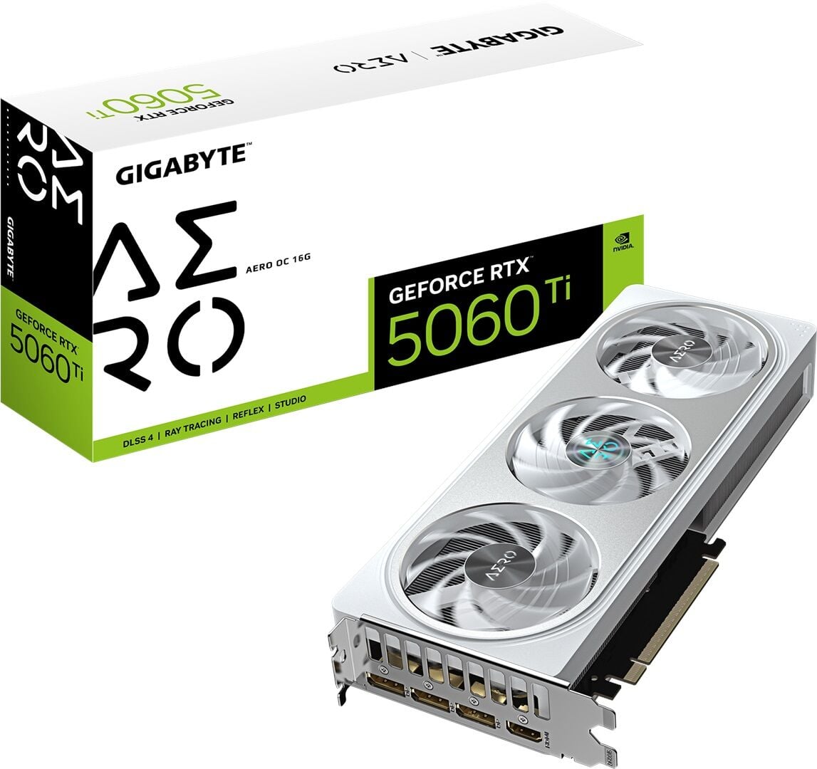 GIGABYTE GeForce RTX 5060TI AERO OC GV-N506TAERO OC-16GD GDDR7 16GB 128Bit Ekran Kartı