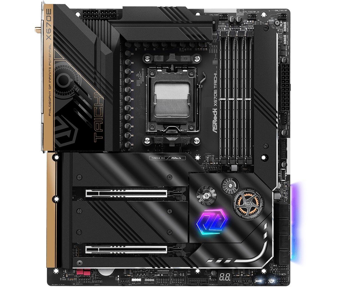 Asrock X670E Taichi Wi-Fi 7800mhz(OC) RGB M.2 AM5 E-ATX DDR5 Anakart