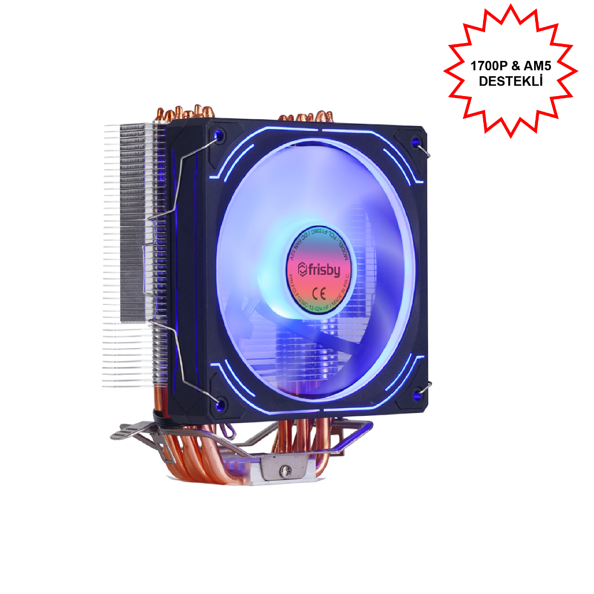 FRISBY FCL-F1336C CPU RGB Alüminyum Saf Bakır Fan 1851-AM5