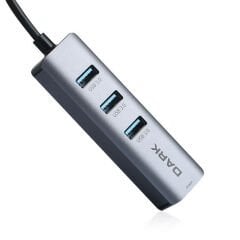 DARK USB3.1 TypeC - 3 x USB3.0 HUB ve 1 x Gigabit Ethernet DK-AC-U31X3GL