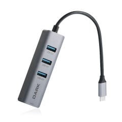 DARK USB3.1 TypeC - 3 x USB3.0 HUB ve 1 x Gigabit Ethernet DK-AC-U31X3GL