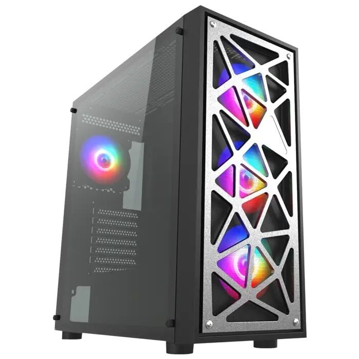 VENTO VG12AL FSP 750W 80+ Bronz Gen5 4x120mm RGB Fan Temperli Cam USB 3.0 Mesh E-ATX Mid-Tower Kasa