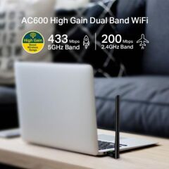 TP-LINK Archer T2U PLUS 600 MBPS YÜKSEK KAZANÇLI KABLOSUZ DUAL BAND USB ADAPTÖR