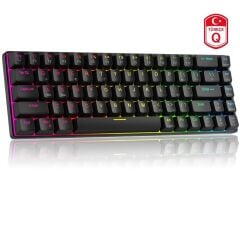 MAGEGEE MK-BOX 68 Tuş RGB Hot-Swap Manyetik Kablolu Türkçe Q Siyah Gaming Klavye