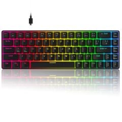 MAGEGEE MK-BOX 68 Tuş RGB Hot-Swap Manyetik Kablolu Türkçe Q Siyah Gaming Klavye