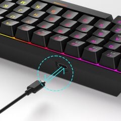MAGEGEE MK-BOX 68 Tuş RGB Hot-Swap Manyetik Kablolu Türkçe Q Siyah Gaming Klavye