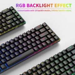 MAGEGEE MK-BOX 68 Tuş RGB Hot-Swap Manyetik Kablolu Türkçe Q Siyah Gaming Klavye