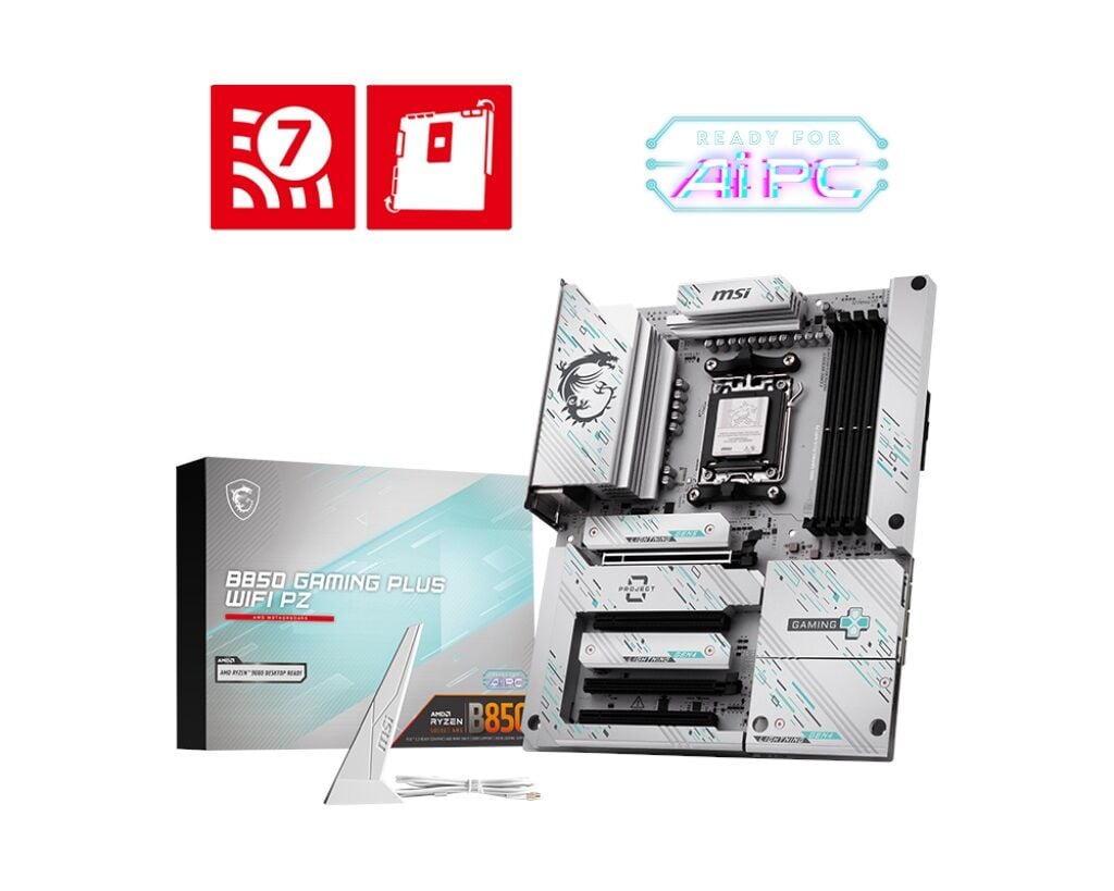 MSI B850 GAMING PLUS WIFI PZ DDR5 AM5 8200(OC)Mhz ATX Anakart