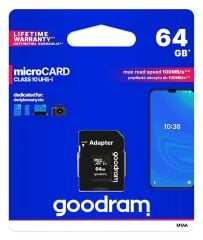GOODRAM 64GB M1AA-0640R12 CL10 MICROSD HAFIZA KARTI