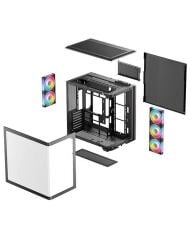 DEEPCOOL CG590U-5F ATX AKVARYUM CAM PANEL ARGB 5 FANLI SİYAH