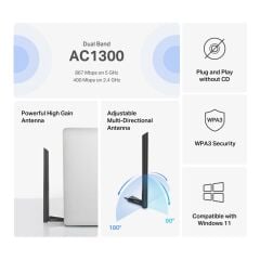 TP-LINK MERCUSYS MA30H AC1300 High Gain WiFi Dual Band Adaptör