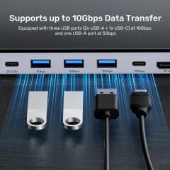 UNITEK uHUB15+ USB-C Üçlü 4K KVM Bağlantı İstasyonu-D1106AGY01