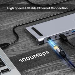 UNITEK uHUB15+ USB-C Üçlü 4K KVM Bağlantı İstasyonu-D1106AGY01