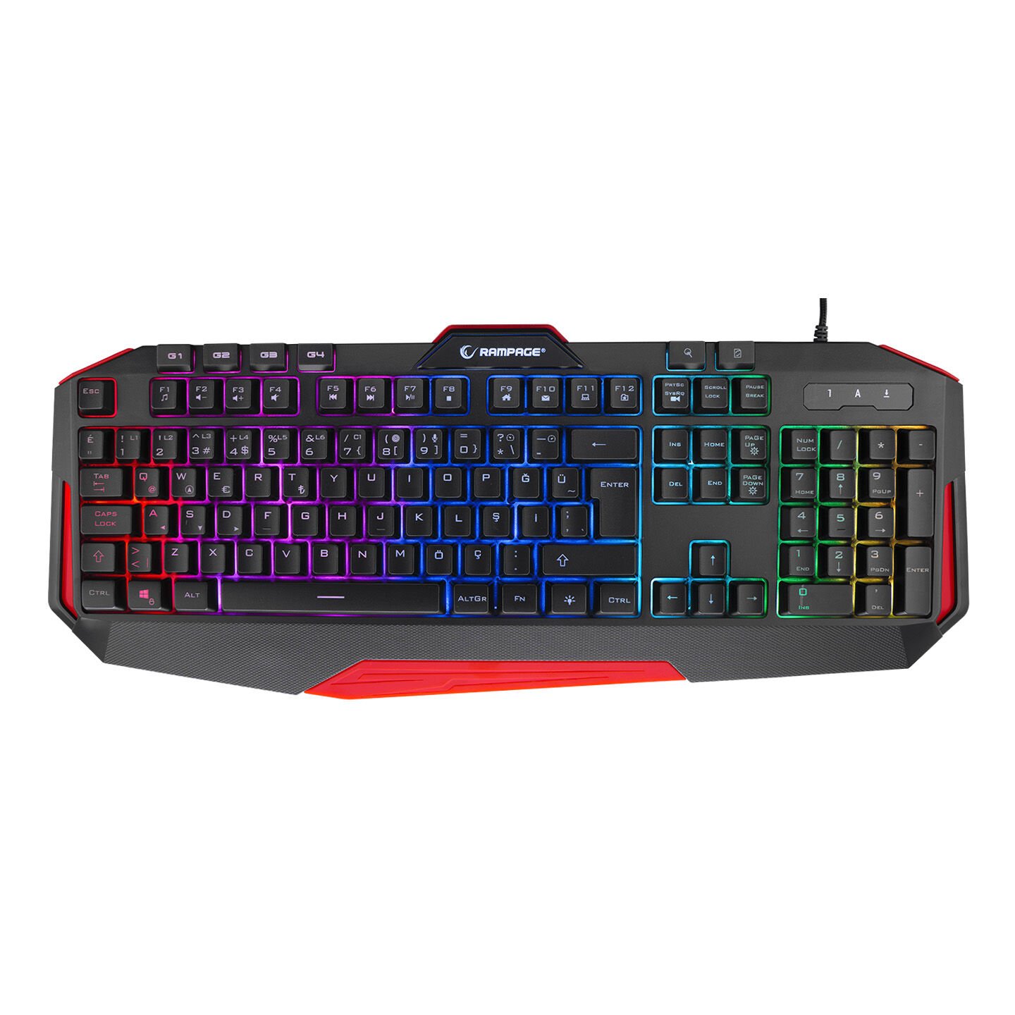 RAMPAGE KB-RX7 ALPOR PRO Siyah USB RGB Aydınlatmalı Q Gaming Oyuncu Klavyesi