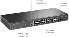 TP-LINK TL-SG3428 24 PORT GIGABIT+4XGIGABIT SFP UPLINK L2+ YÖNETİLEBİLİR RACKMOUNT SWITCH