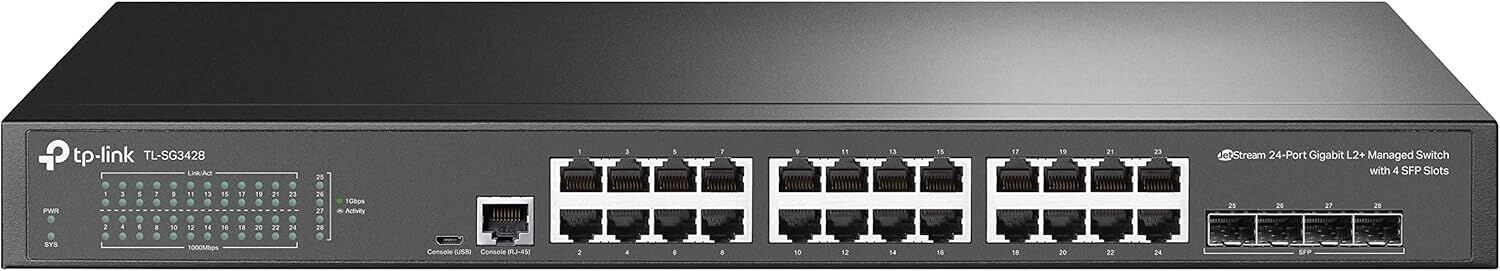 TP-LINK TL-SG3428 24 PORT GIGABIT+4XGIGABIT SFP UPLINK L2+ YÖNETİLEBİLİR RACKMOUNT SWITCH