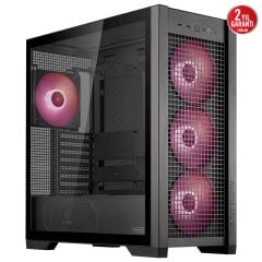 ASUS TUF Gaming GT302 TG ARGB Temperli Cam USB 3.2 Siyah E-ATX Mid-Tower Kasa