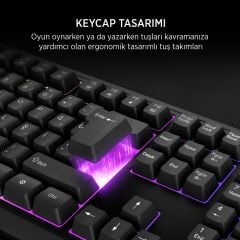 James Donkey JDK104 Rainbow Membran Türkçe Q Gaming 104 Tuş Siyah Klavye