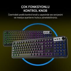 James Donkey JDK104 Rainbow Membran Türkçe Q Gaming 104 Tuş Siyah Klavye