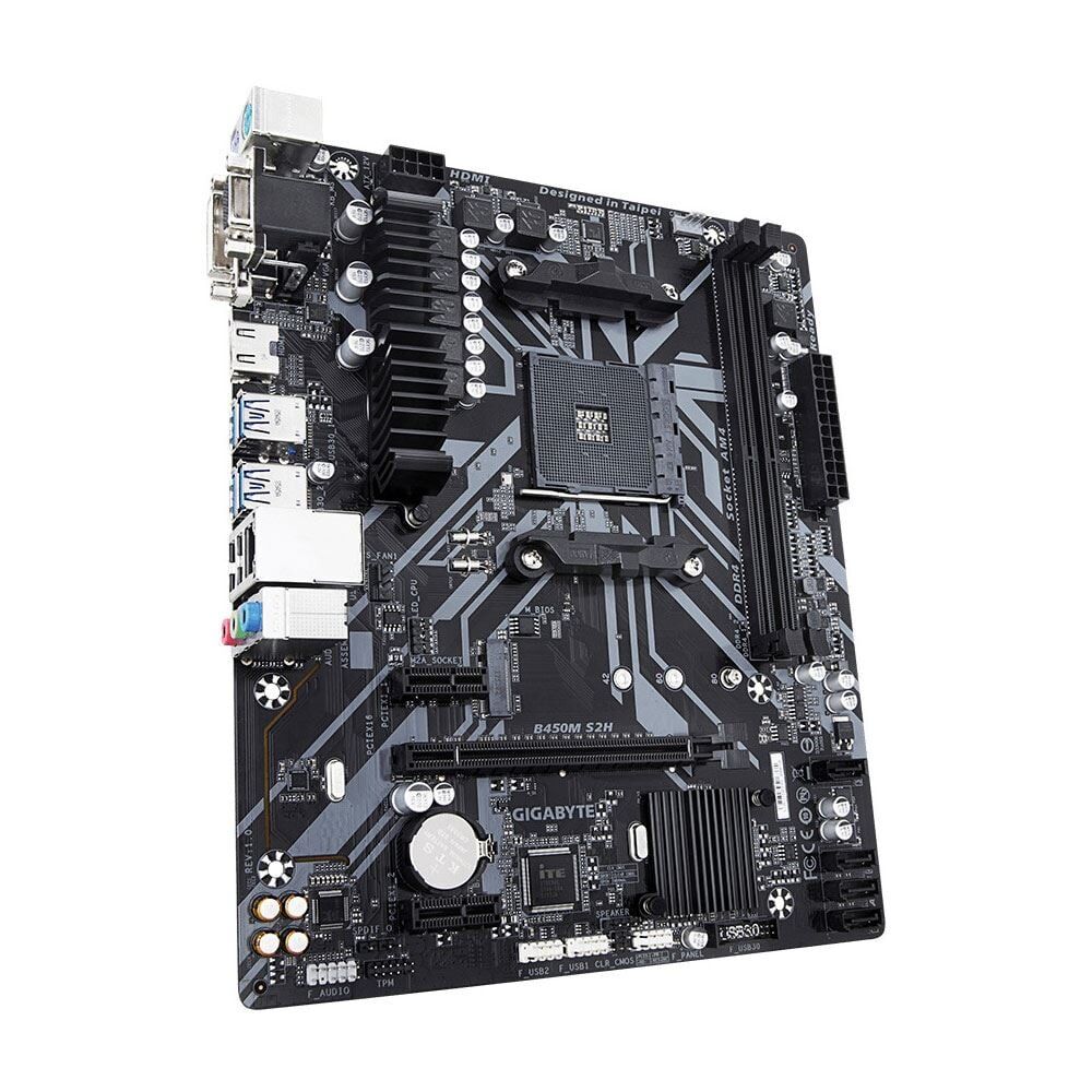 GIGABYTE B450M S2H AMD B450 Socket AM4 DDR4 3466MHz(O.C.) M.2 USB 3.1 Anakart
