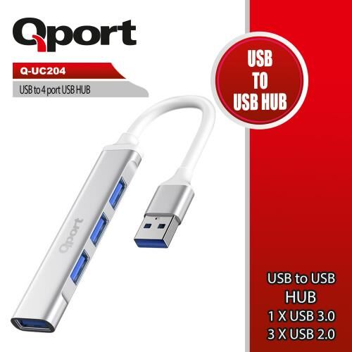 QPORT Q-UC204 Usb To 4 Port Usb Çoklayıcı 1 PORT USB 3.0 + 3PORT USB 2.0