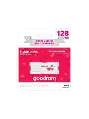 GOODRAM 128GB UME3 WHITE USB 3.2 Retail Valentine Edition Type-A Bellek