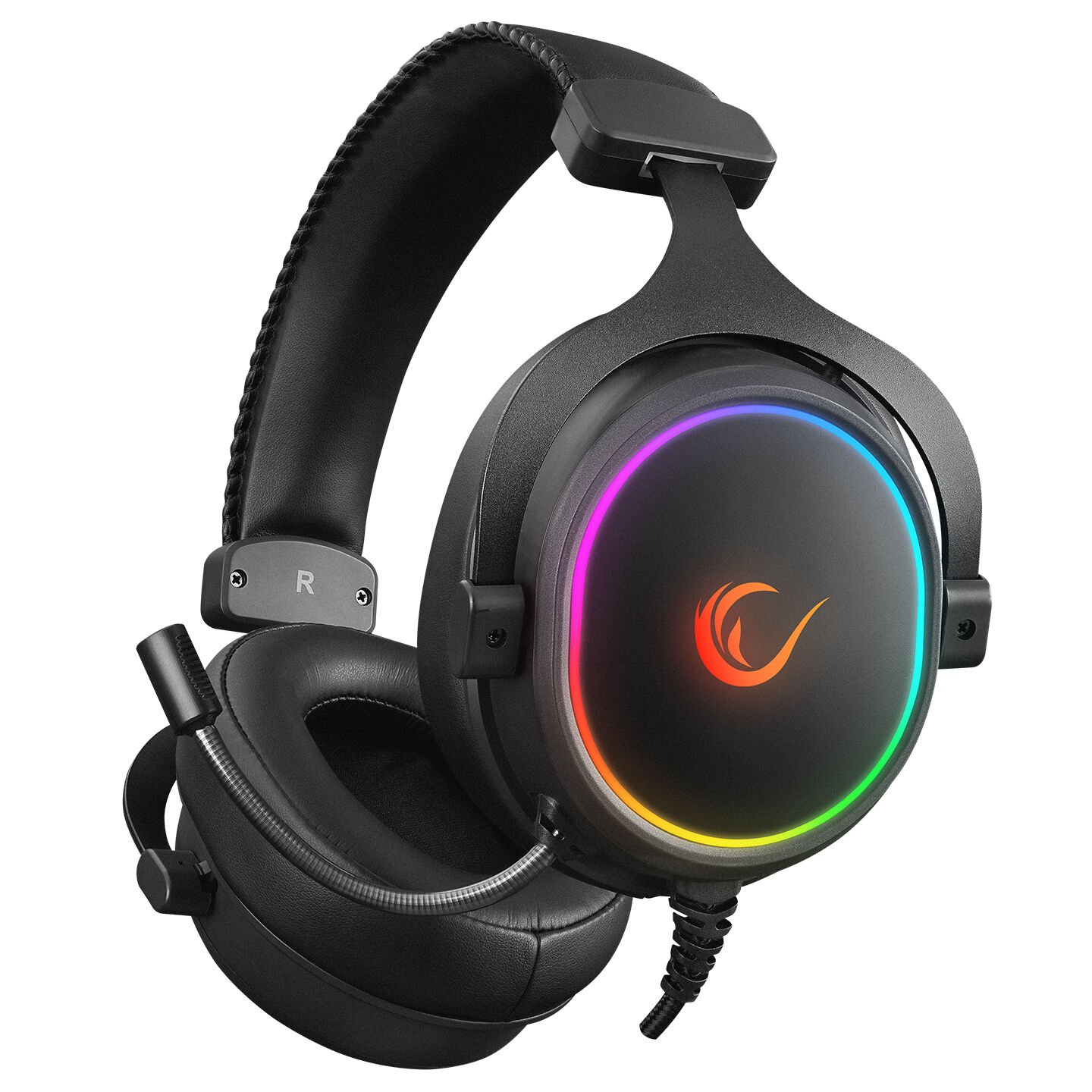 RAMPAGE ONYX-S SIYAH USB 7.1 VER RGB LED+SES KONTROLLÜ OYUNCU KULAKLIK